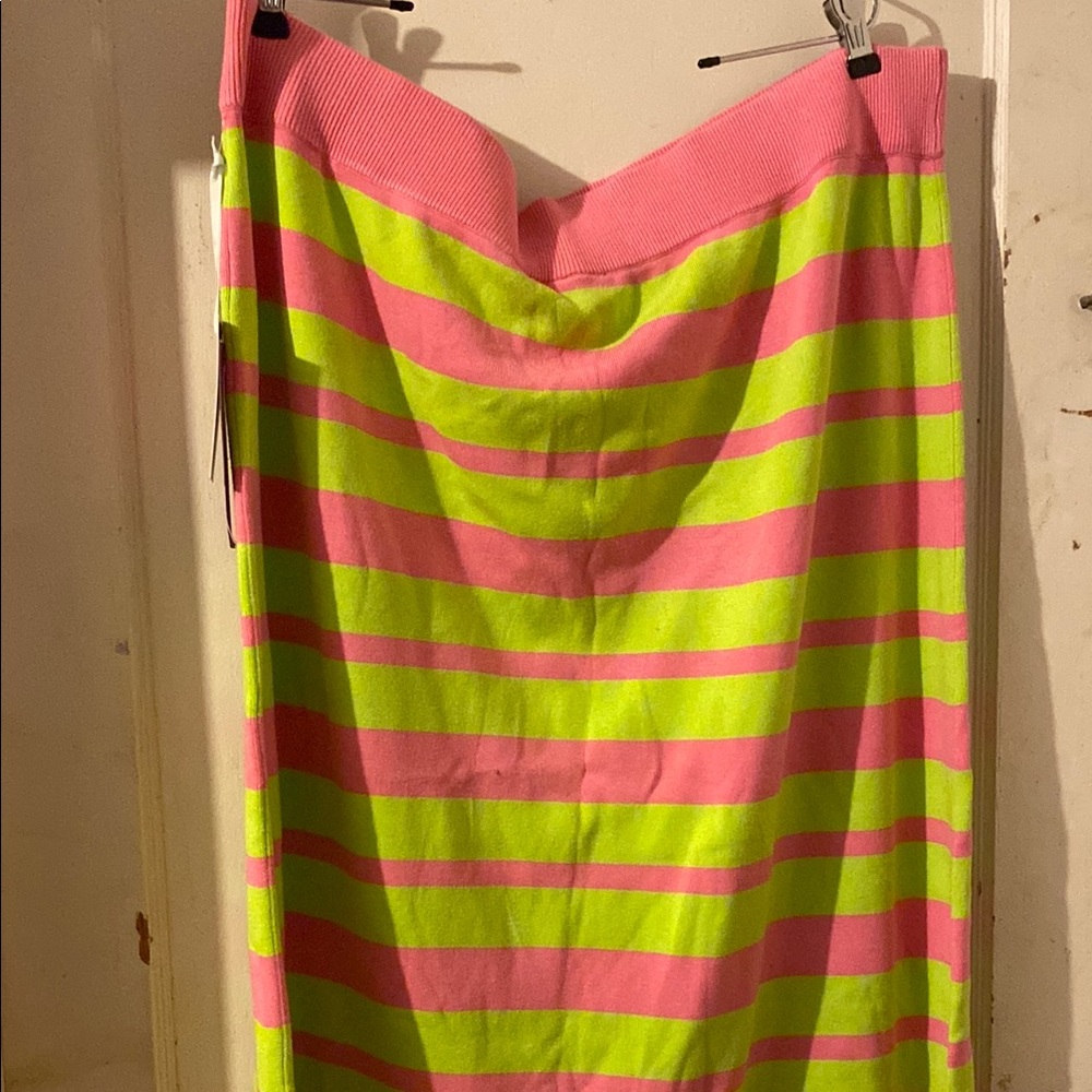 Victor Glemaud Asymmetrical Pink and Yellow Maxi Skirt
